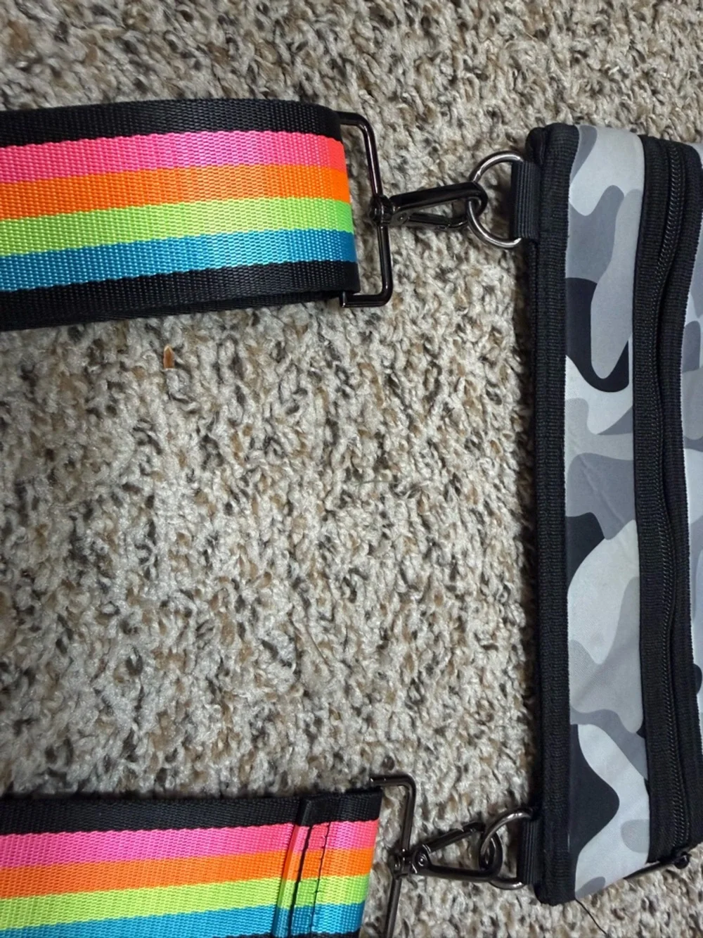 HAUTE SHORE Grey Camo Crossbody with Rainbow Strap - Picture 8 of 10